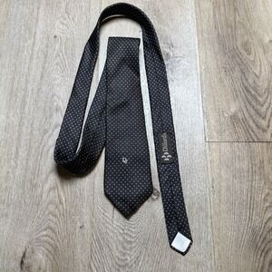 Christian Dior Cravates LOGO Vintage - Brown w/ White‎ Polka Dots - ALL SILK